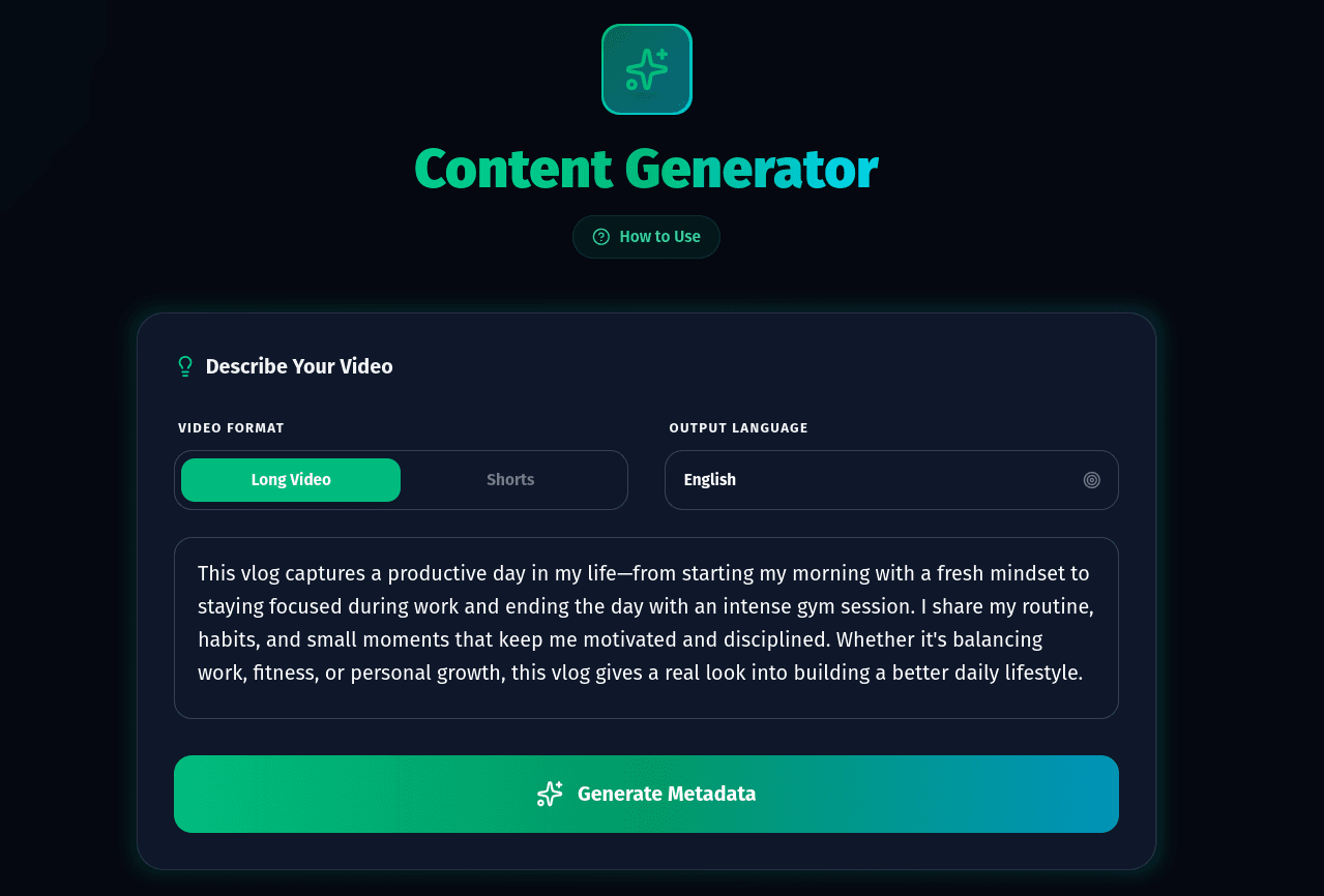 Cre8virals AI Title Generation